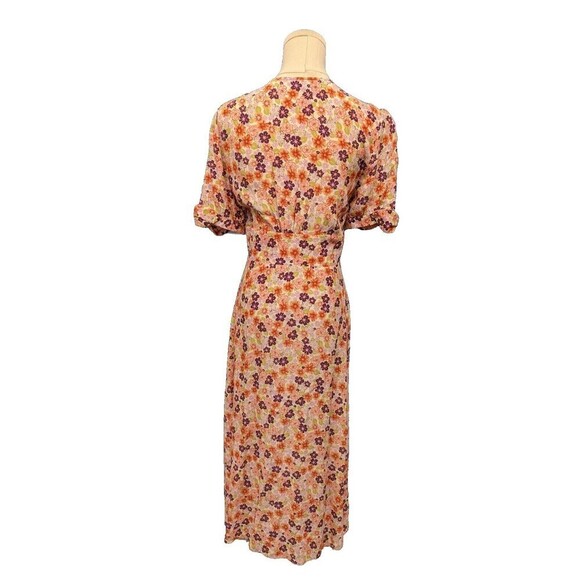 Nobody's Child 1940s Inspired Alexis Button Front Floral Midi Tea Dress UK 8 - Picture 7 of 11